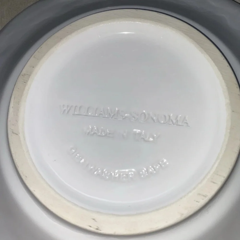 Williams Sonoma One (1)‎ White Blue Olive Pasta Bowl